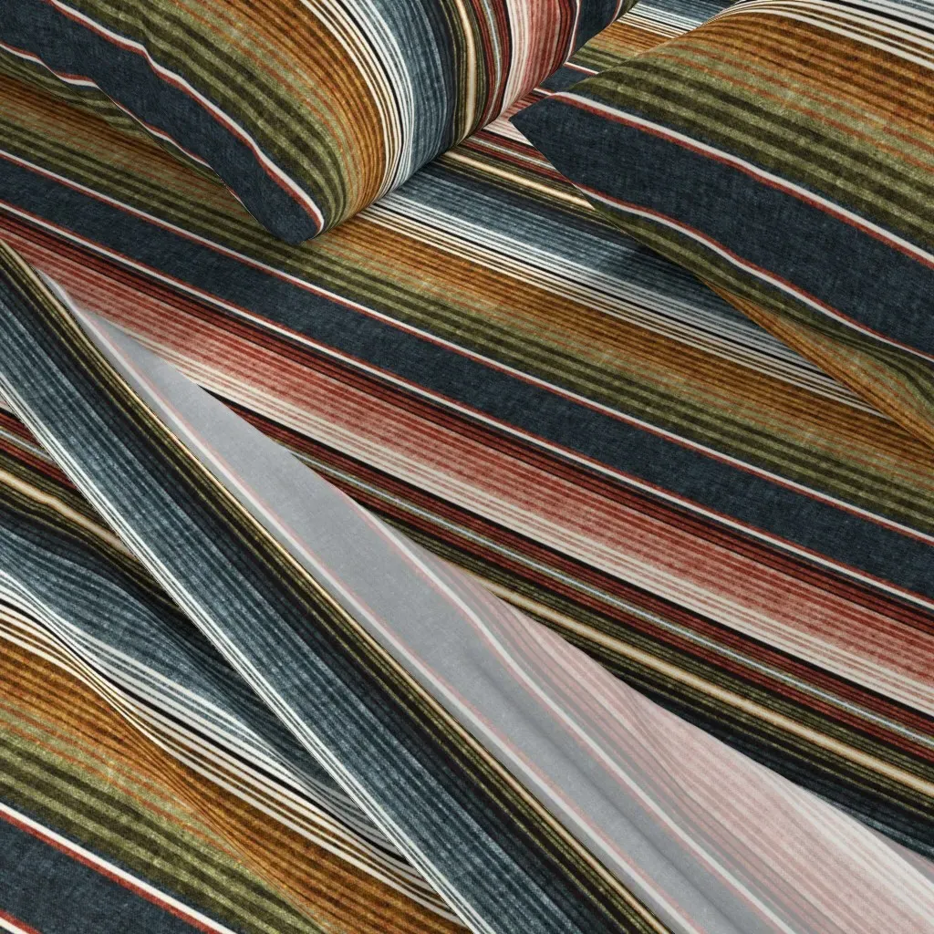 Serape Southwest Stripes Full Sheet Set - Dark Teal alternate view