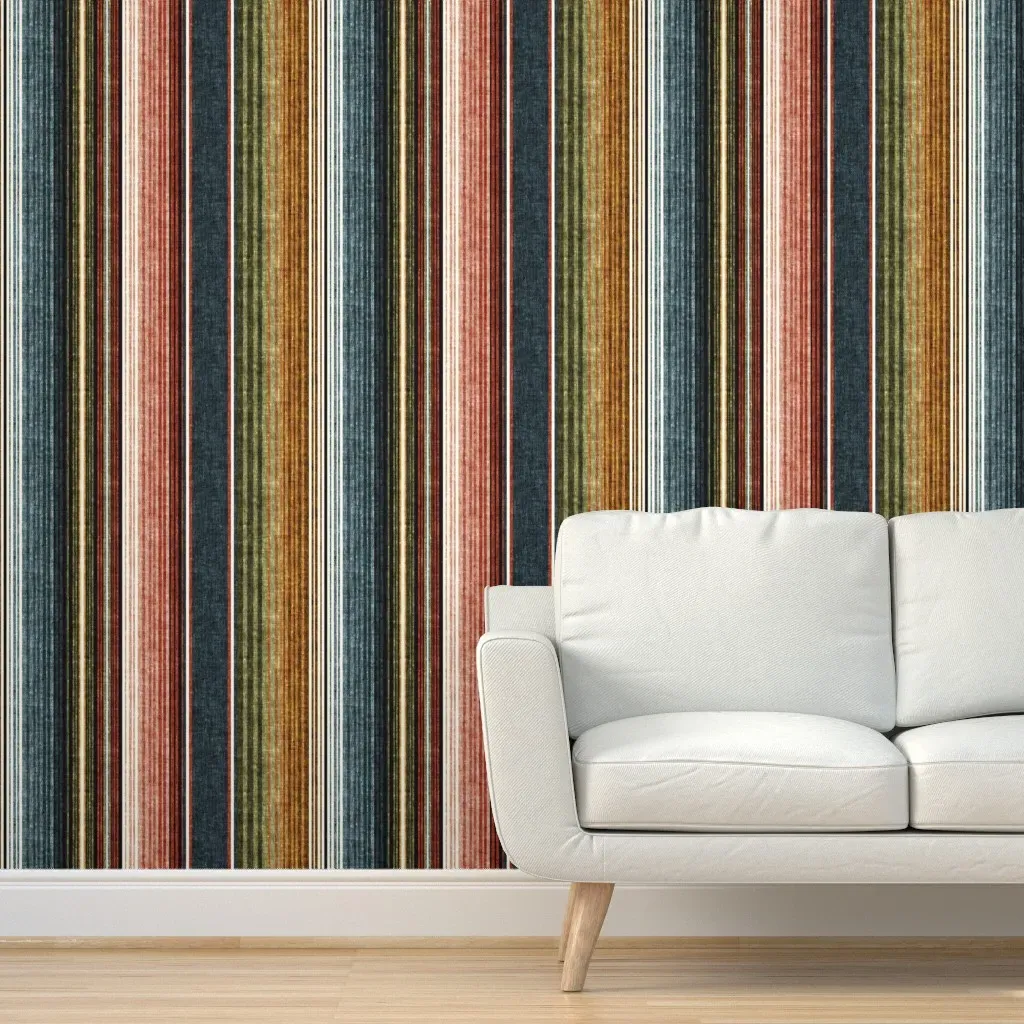 Serape Southwest Stripes Peel and Stick Wallpaper - Earth product