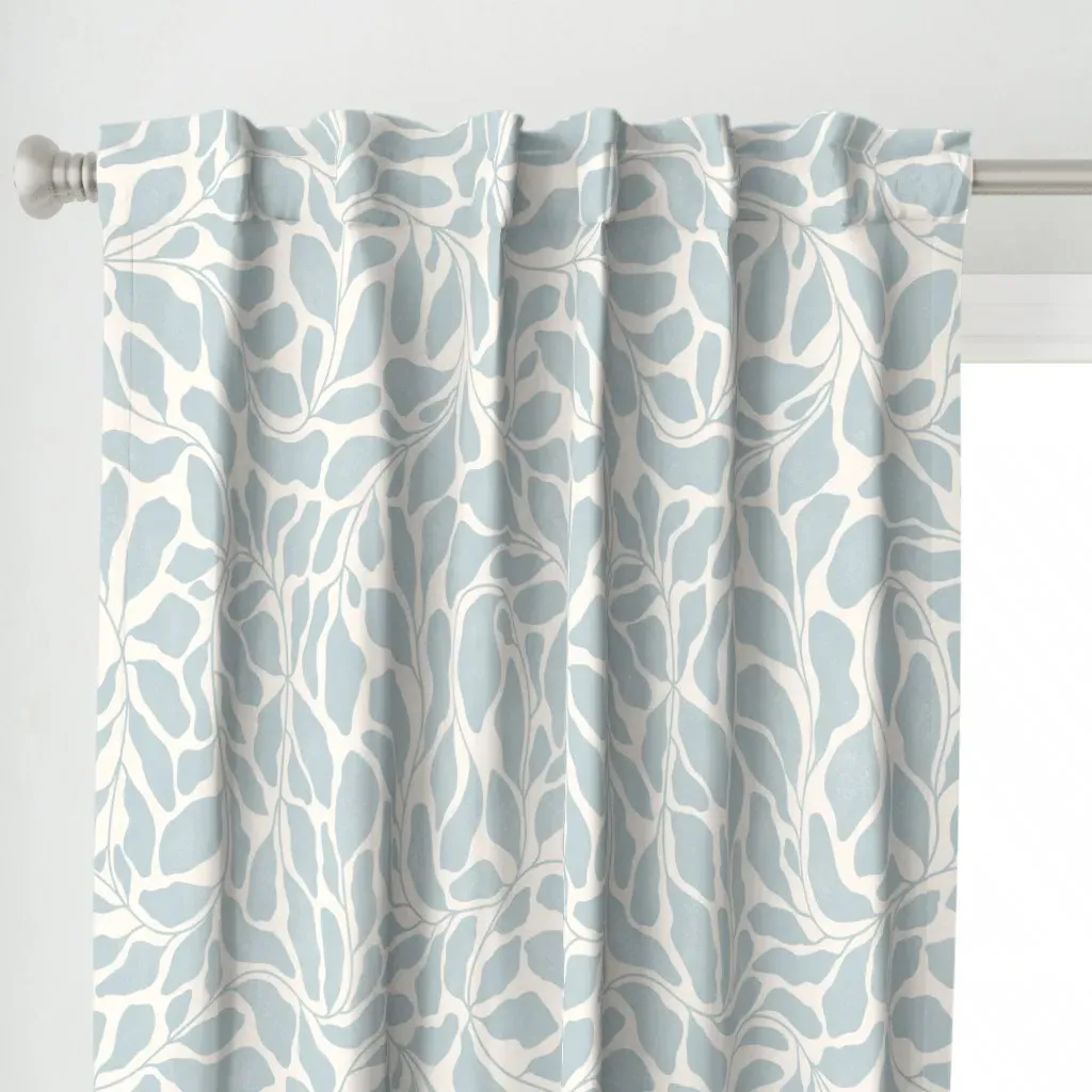 Serene Calm Warm Blue Curtain Panel - Seafoam alternate view