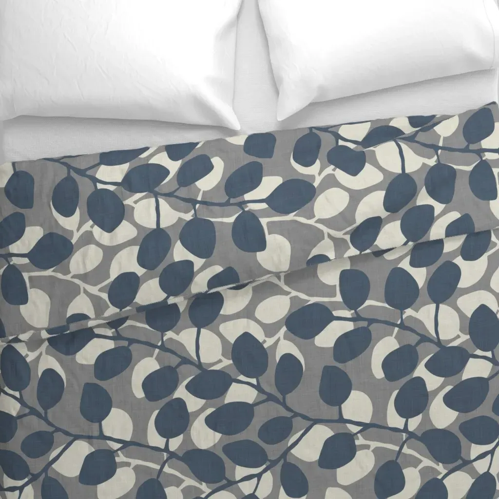 Serene Harmonious Japandi Duvet Cover - Dusty Blue alternate view