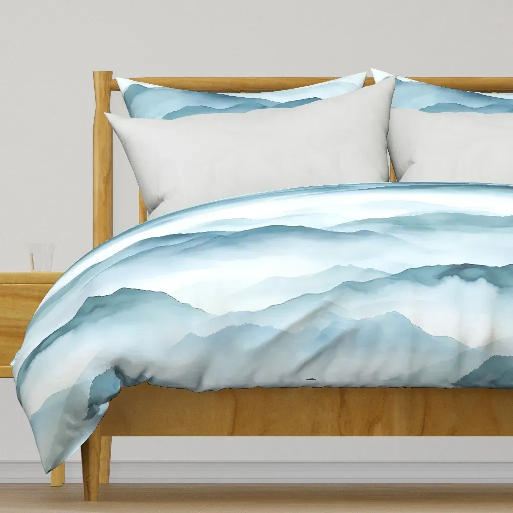 Serene Misty Horizon Duvet Cover - Blue product