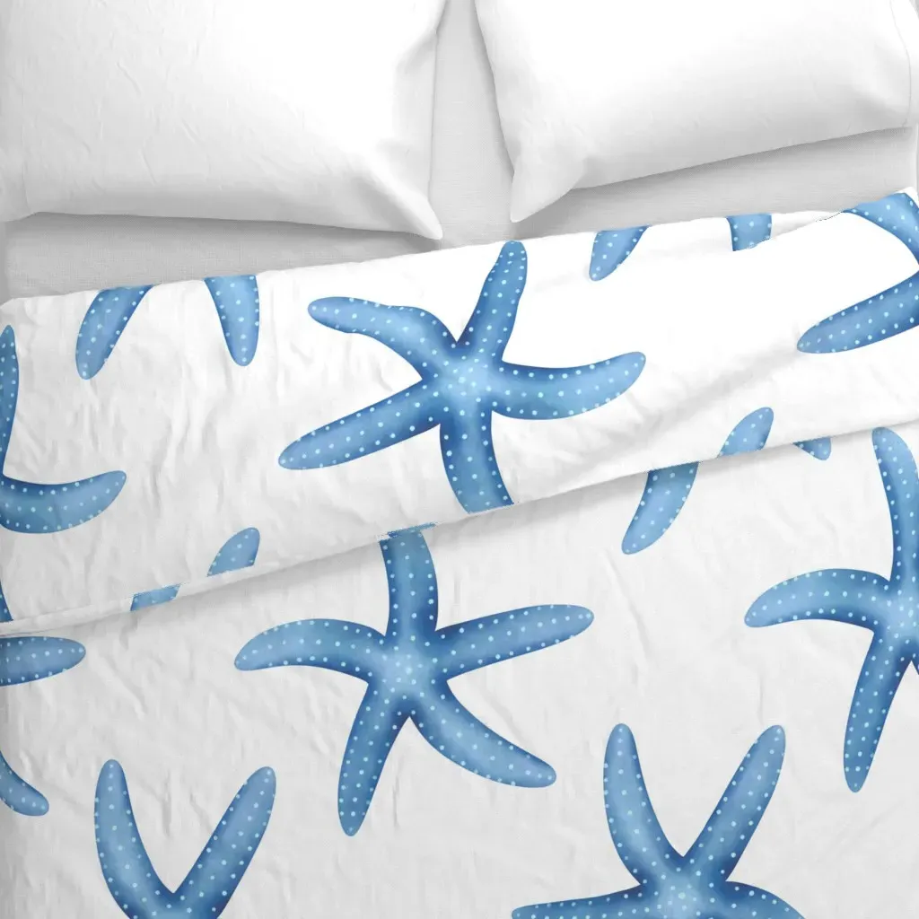 Serene Seashore Coastal Duvet Cover - Light Blue alternate view