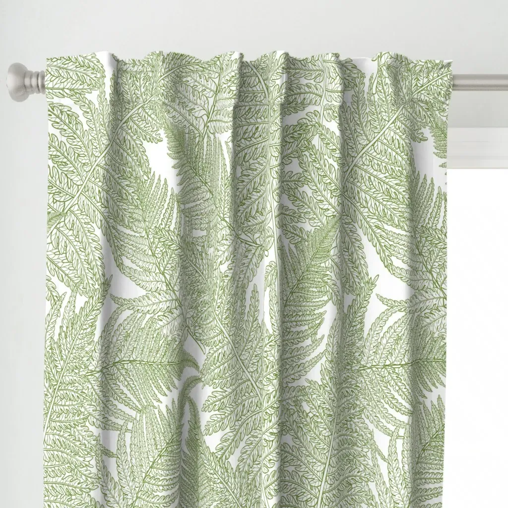 Serene Wallscapes Ferns Curtain Panel - Green alternate view