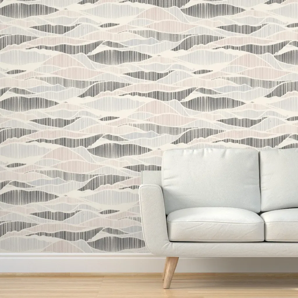 Serene Wallscapes Vertical Lines Abstract Peel and Stick Wallpaper - Off-White product