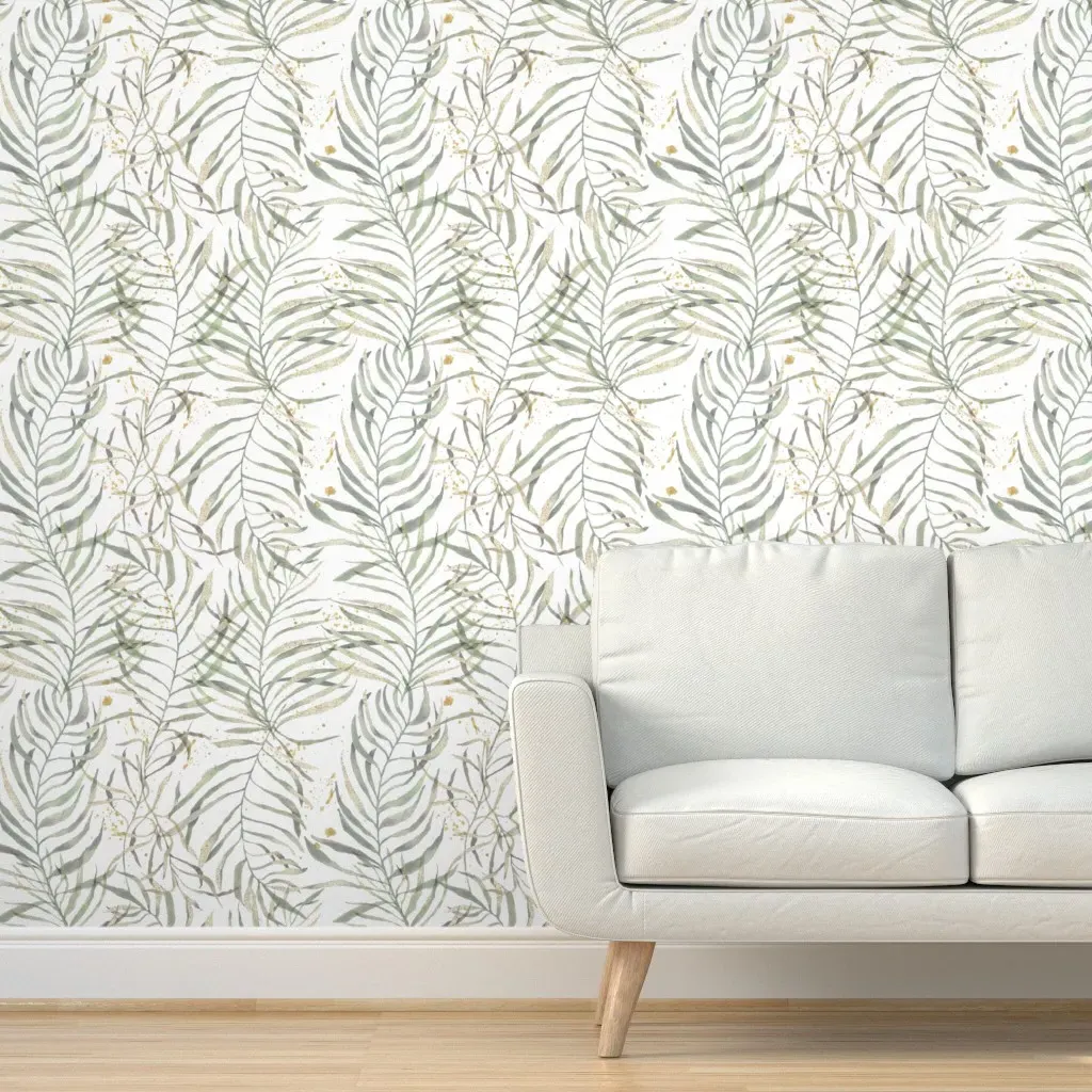Sereneity Palms Peel and Stick Wallpaper Removable - Sage Green product