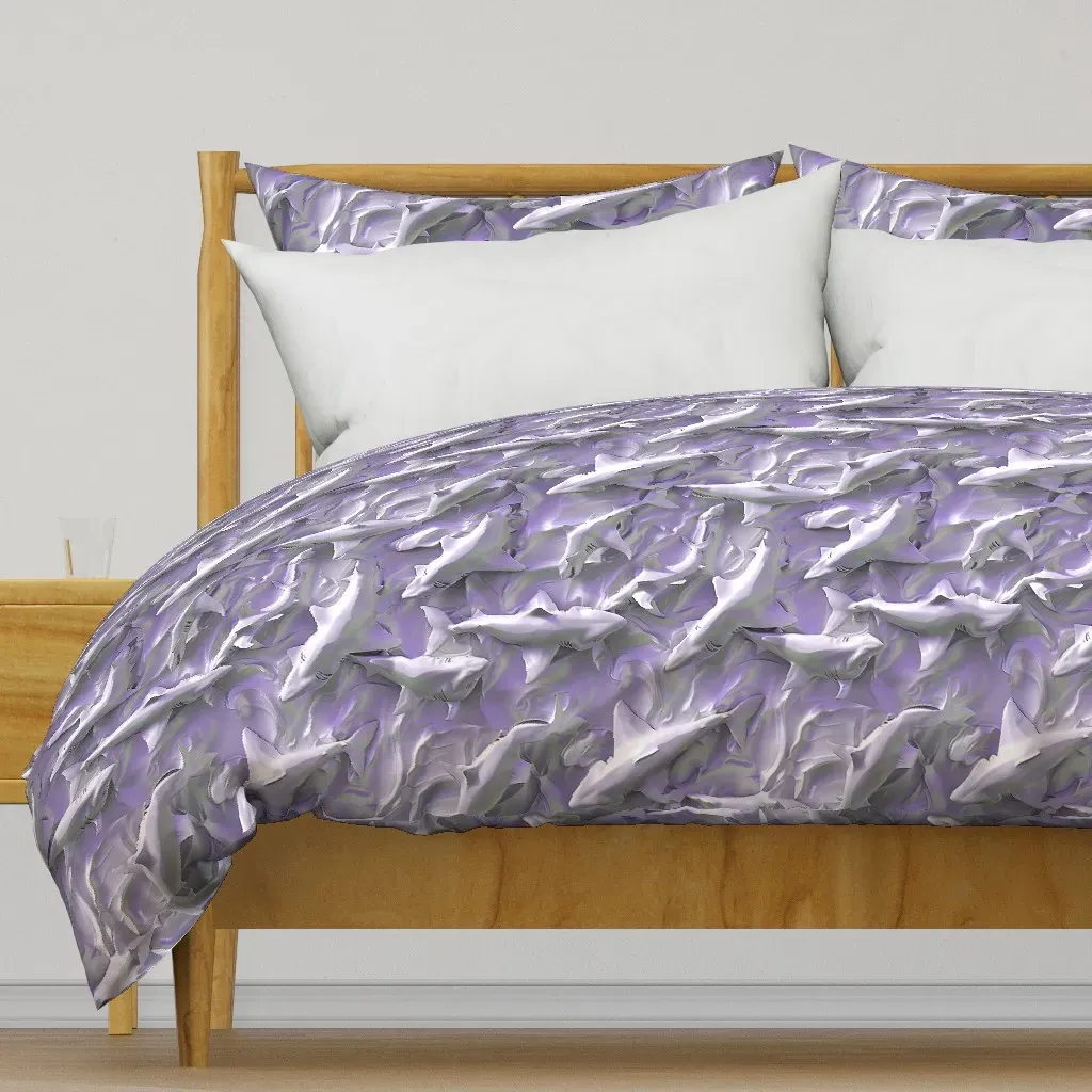 Serenity Sharks Aquatic Duvet Cover - Lavender product