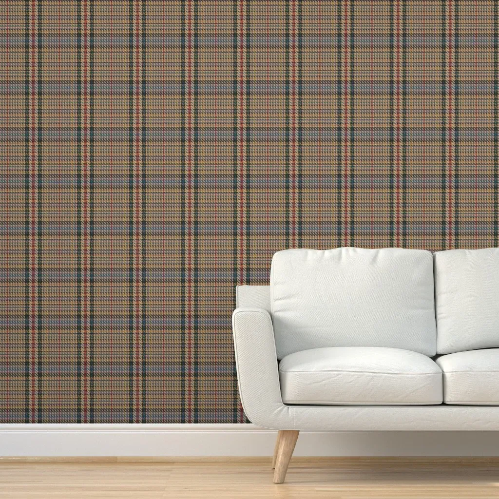 Seventh Doctor Trouser Tartan Peel and Stick Wallpaper - Beige product