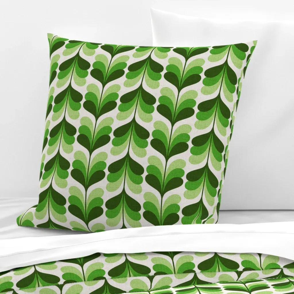 Seventies Fir Trees Euro Pillow Sham - Green product