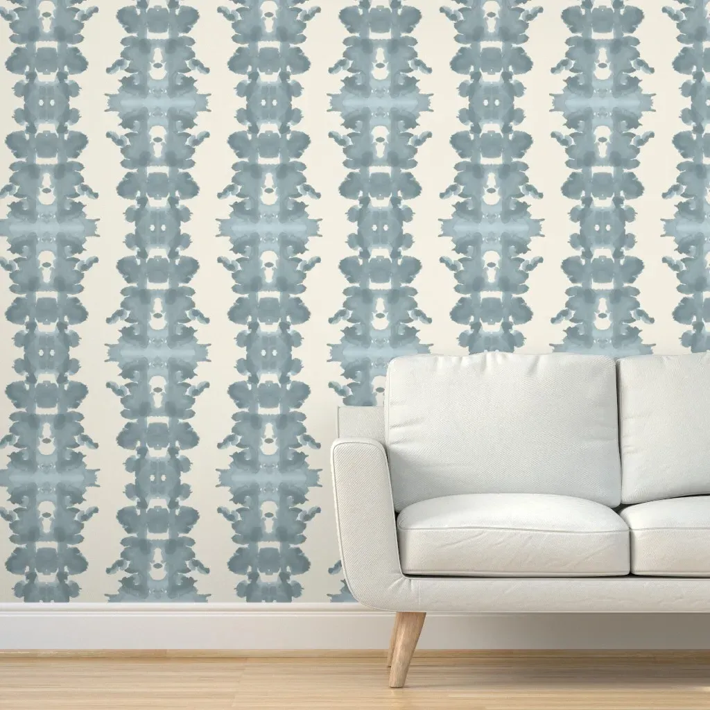 Sg Buxton Blue Double Inkblot Peel and Stick Wallpaper - Steel Blue product