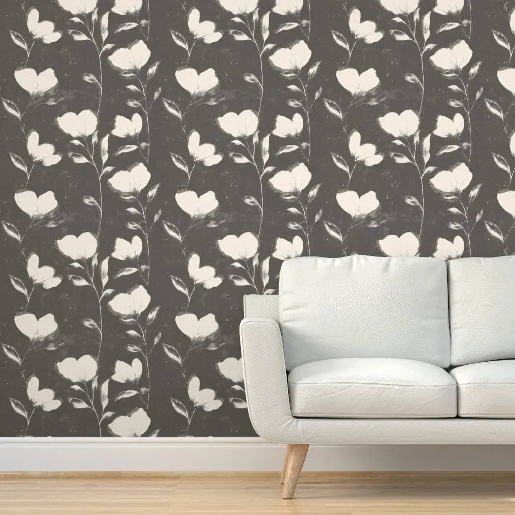 Shadow Bloom Peel and Stick Wallpaper - Off-White product