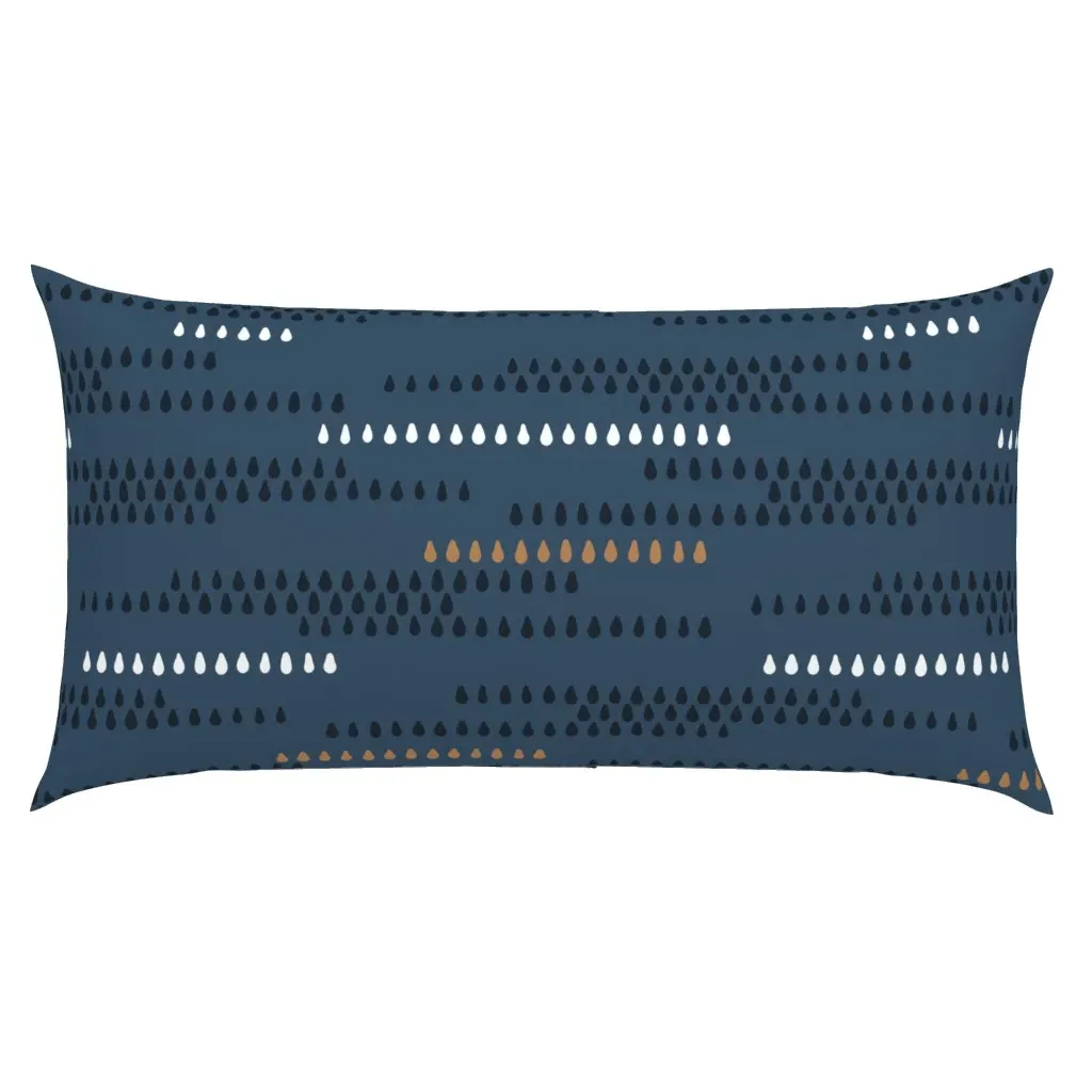 Shadow Rain Geometric King Pillow Sham - Navy Blue product