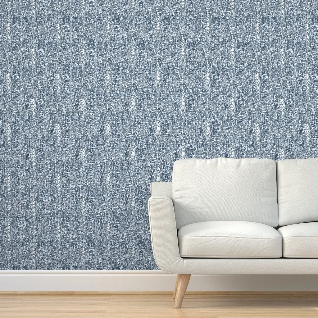 Shagreen Holly Navy Peel and Stick Wallpaper - White product