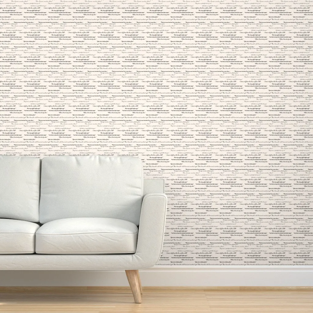 Shakespearean Insults Peel and Stick Wallpaper - Black, Off-White product