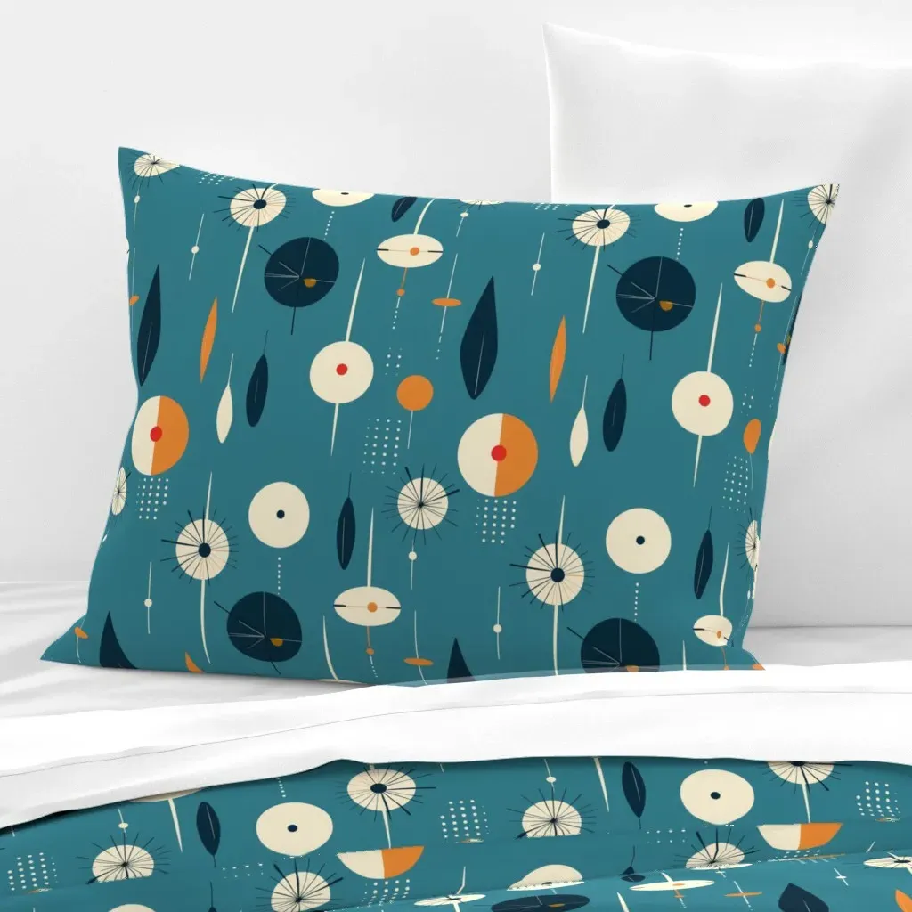 Shapes Standard Knife Edge Pillow - Teal, Cotton Sateen product