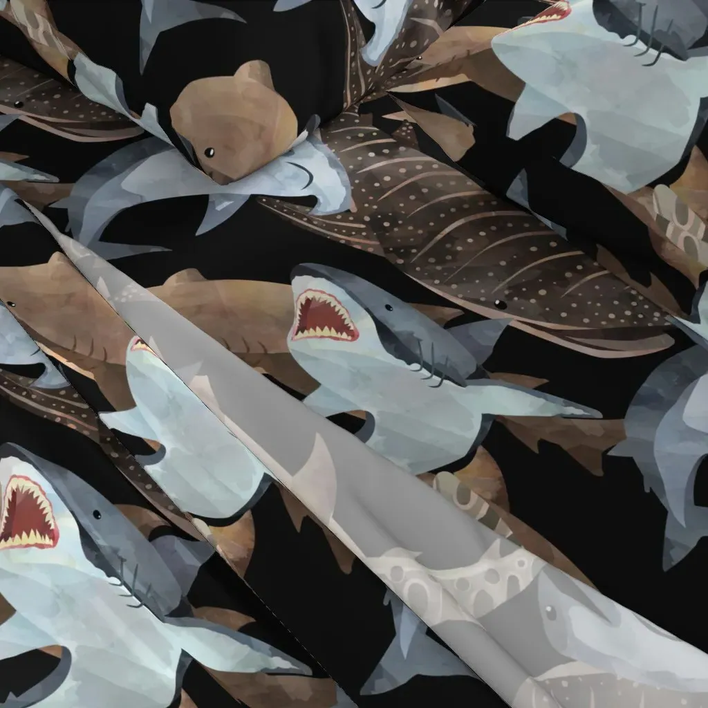 Shark Waters Twin Sheet Set - Gray alternate view