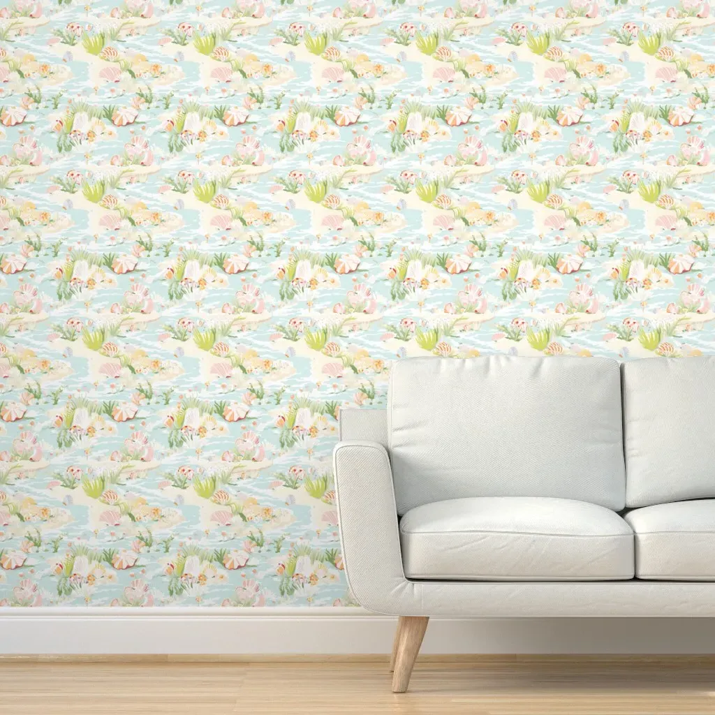 She Sells Pastel Shells Peel and Stick Wallpaper - Peach product