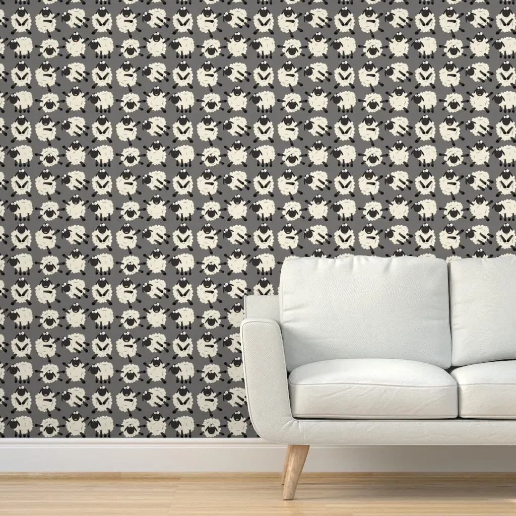 Sheep Grey Peel and Stick Wallpaper - Off-White product
