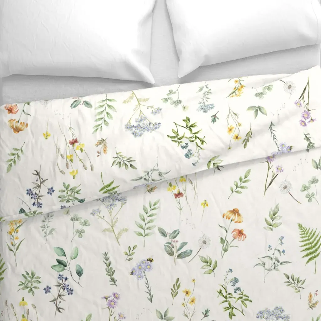 Sheri Lynns Wildflower Study Duvet Cover - Green alternate view