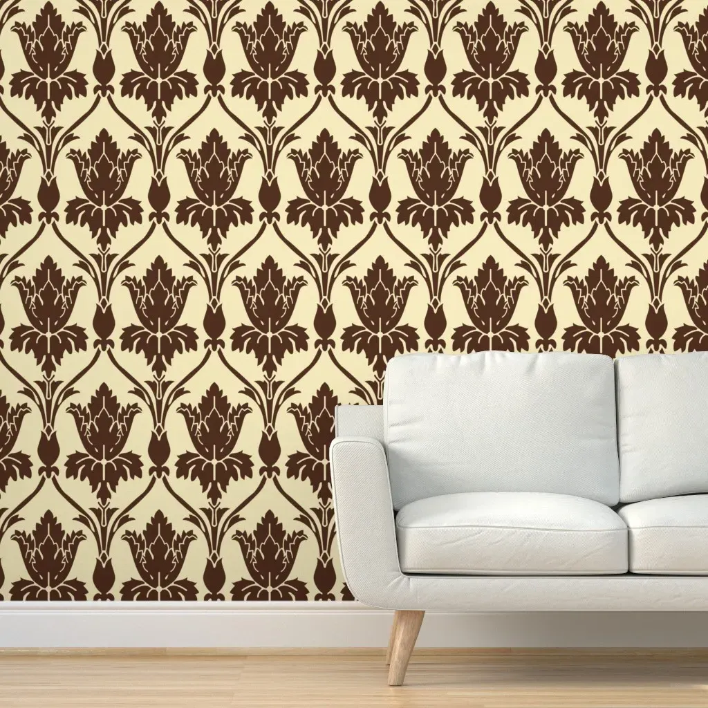 Sherlock Inspired Peel and Stick Wallpaper - Beige, Brown product