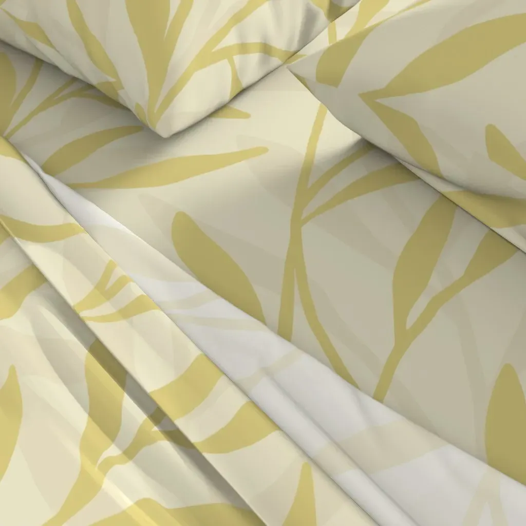 Sherwin-Williams Chartreuse SW 0073 Leafy Vines King Sheet Set - Golden Yellow alternate view