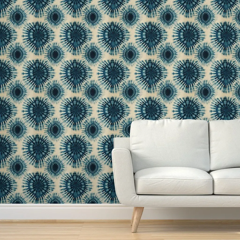Shibo Tie Dye Peel and Stick Wallpaper - Indigo product