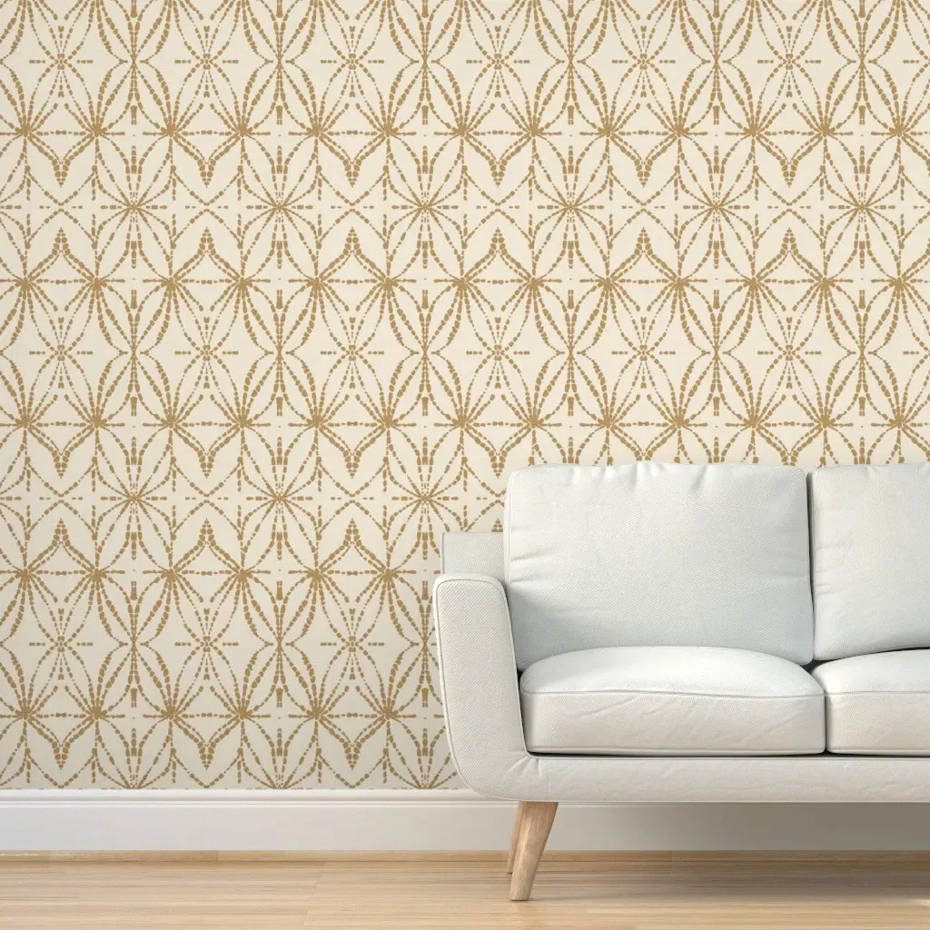 Shibori Camel Peel and Stick Wallpaper - Gold product