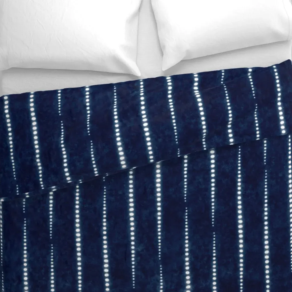 Shibori Dots Line Duvet Cover - Indigo alternate view