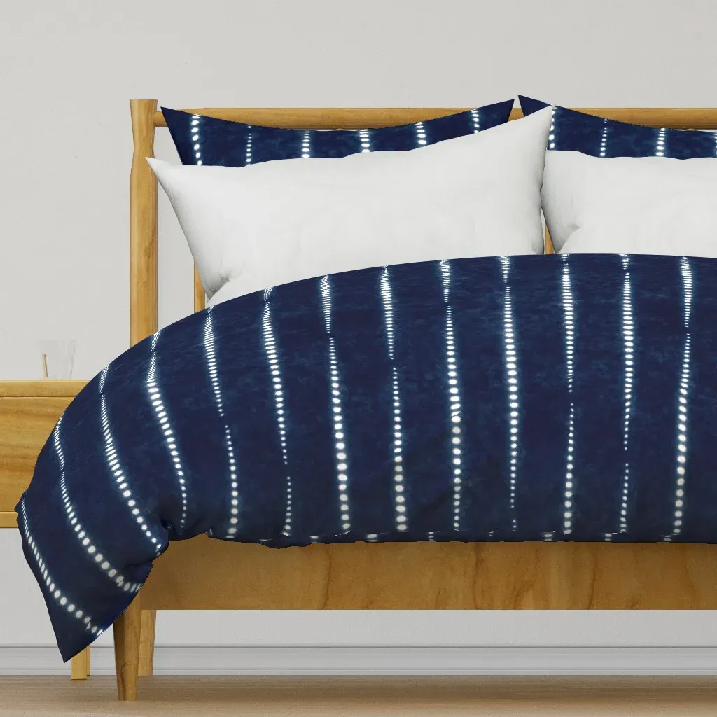 Shibori Dots Line Duvet Cover - Indigo product