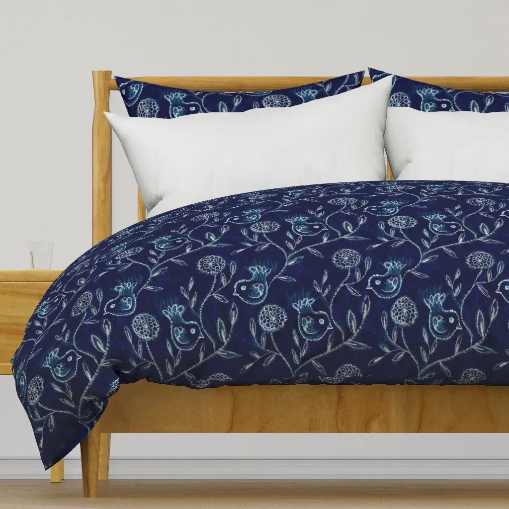 Shibori-Floral Duvet Cover - Indigo product
