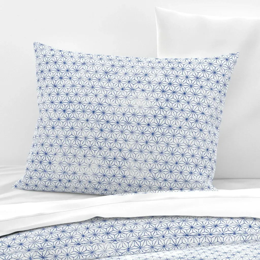 Shibori Hoshi Star Standard Knife Edge Pillow - Indigo, Cotton Sateen product
