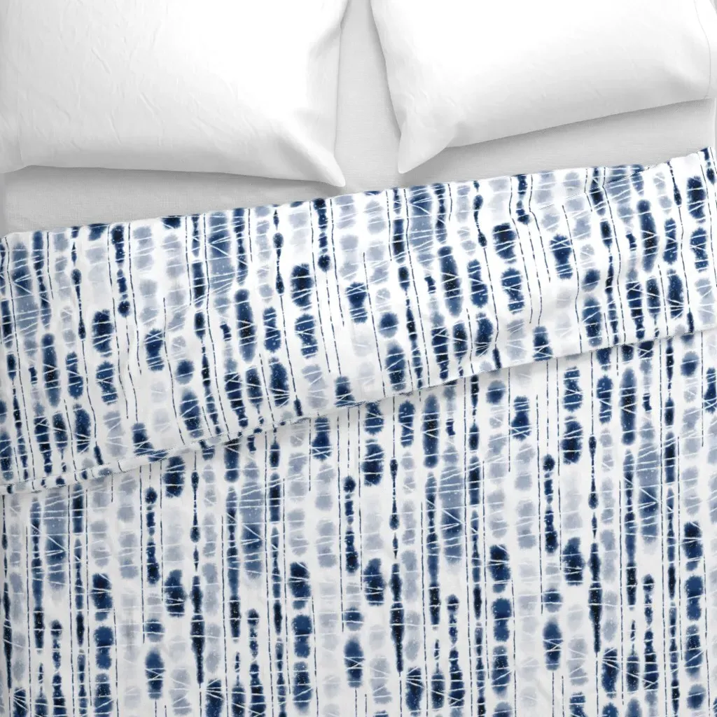 Shibori Indigo Stripes Large Duvet Cover alternate view