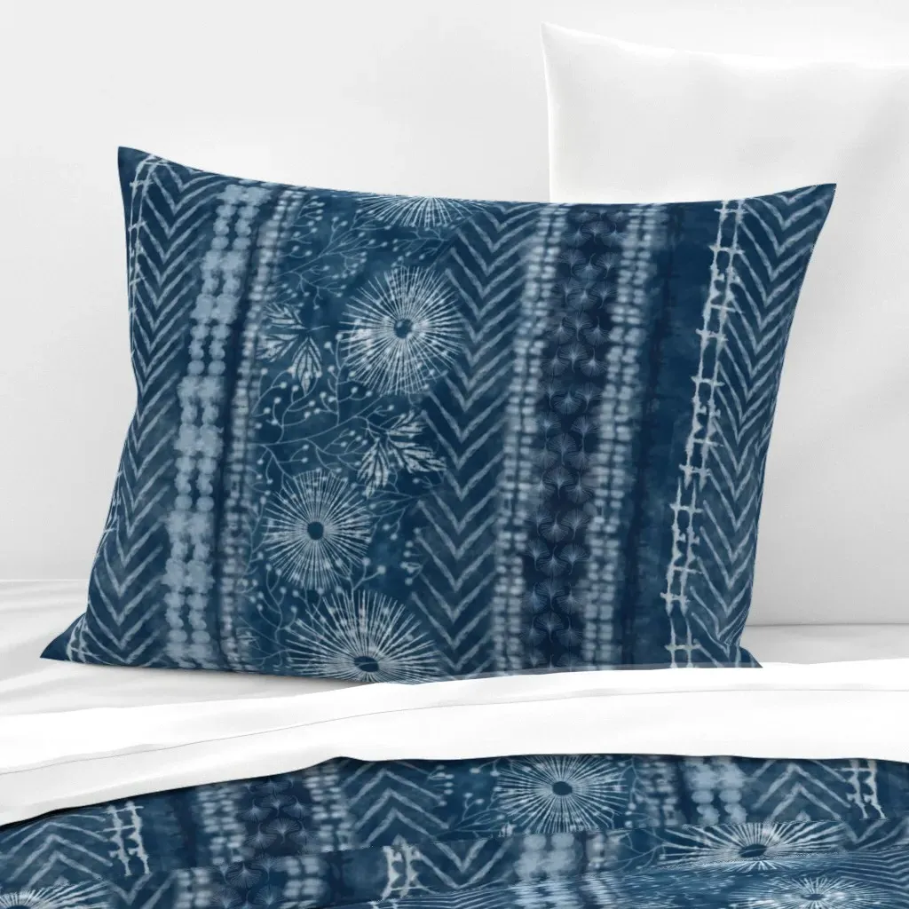 Shibori Kyokai Standard Knife Edge Pillow - Indigo, Cotton Sateen product