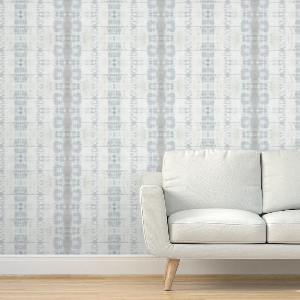 Shibori Lace Peel and Stick Wallpaper - Light Grey product