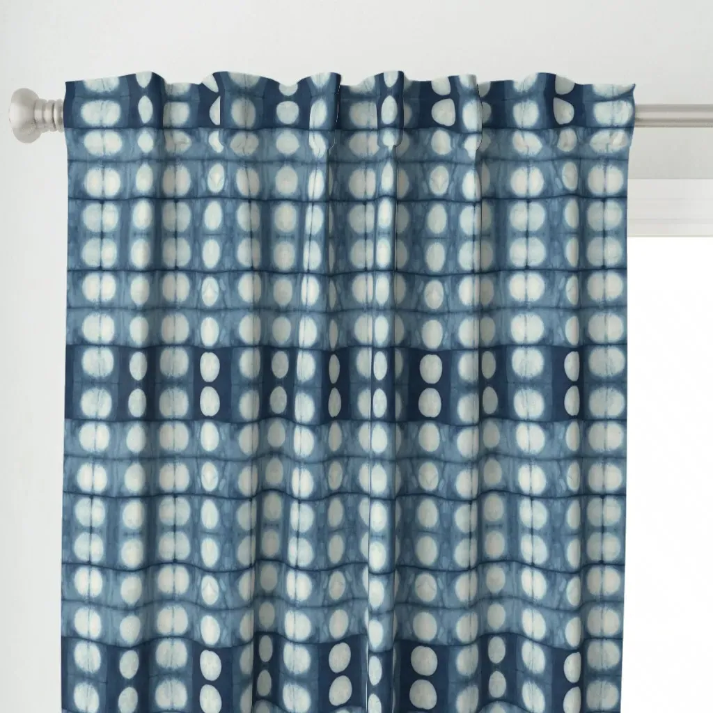 Shibori Pleats Curtain Panel - Indigo alternate view