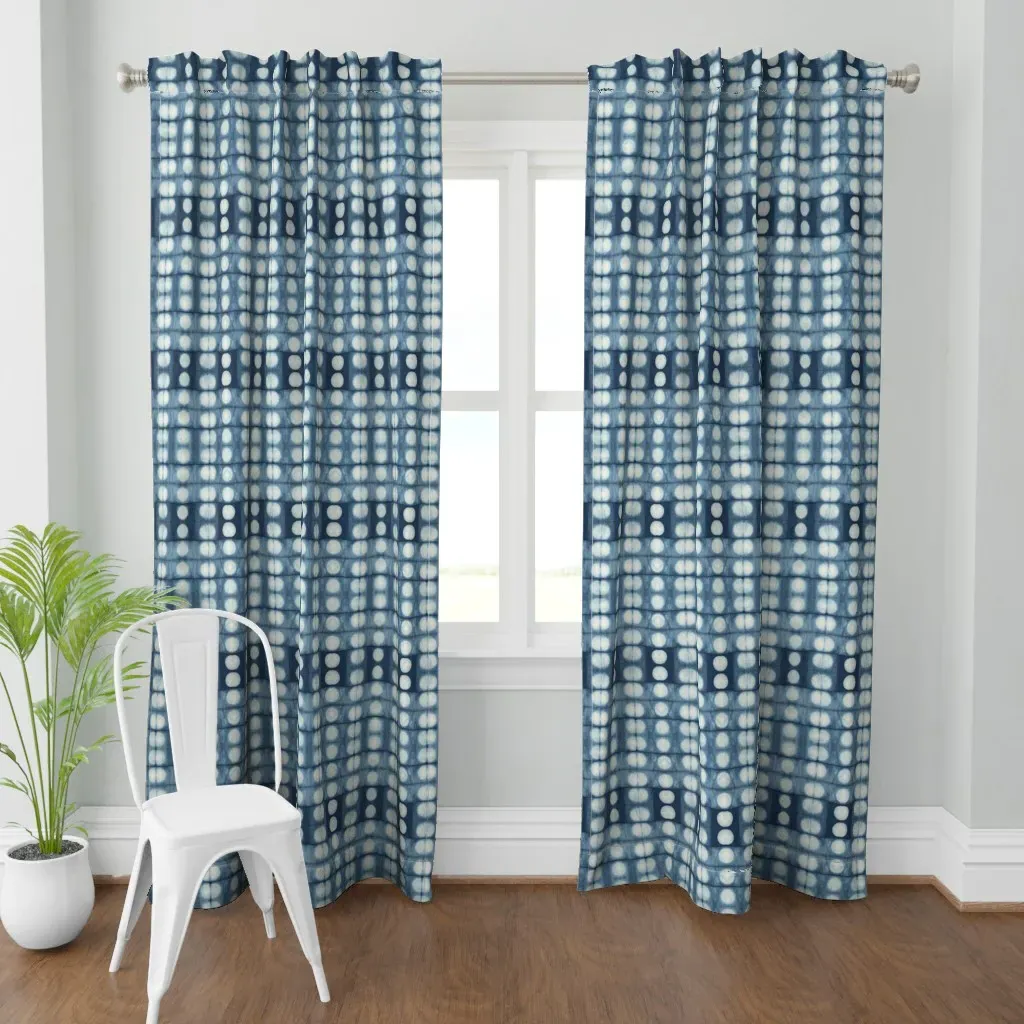 Shibori Pleats Curtain Panel - Indigo product