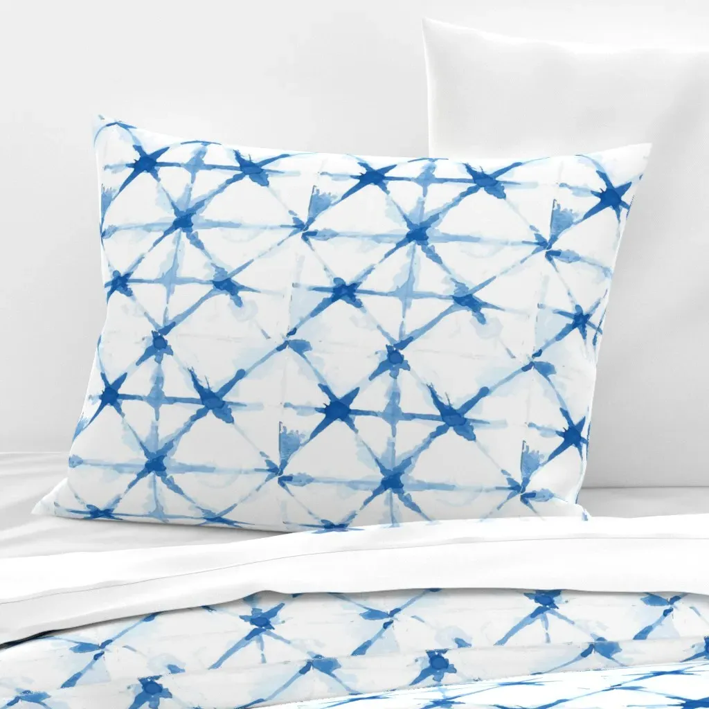 Shibori Standard Knife Edge Pillow - Indigo, Cotton Sateen product