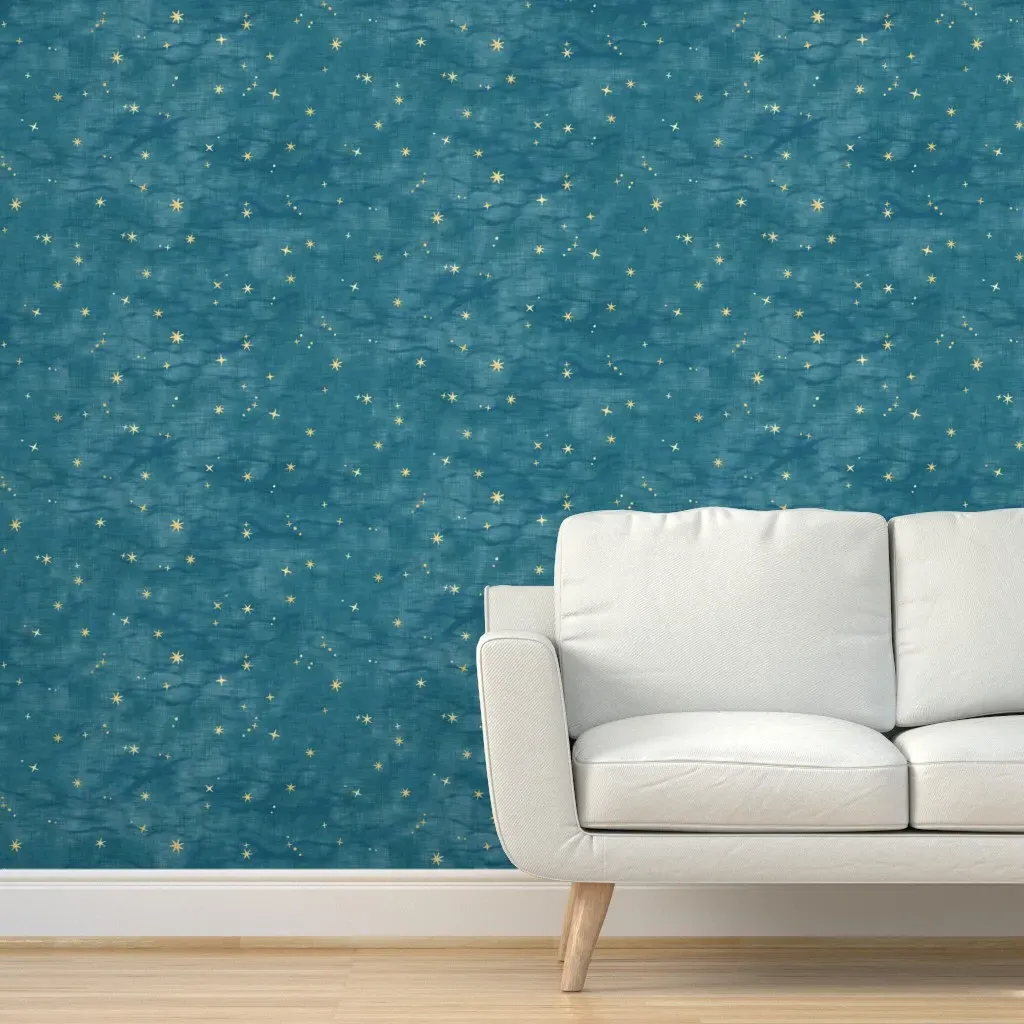 Shibori Stars Peel and Stick Wallpaper - Teal product