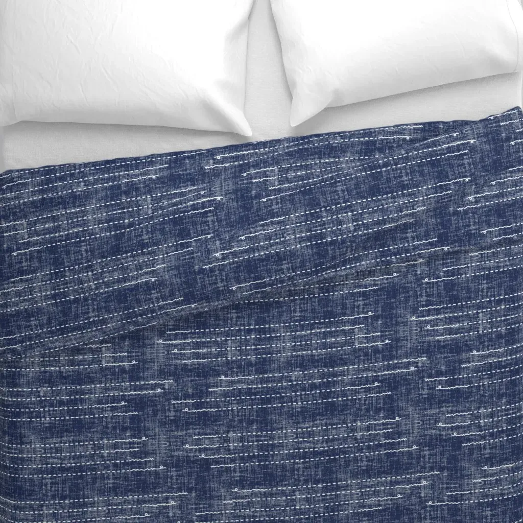 Shibori Stitches Duvet Cover - Indigo alternate view