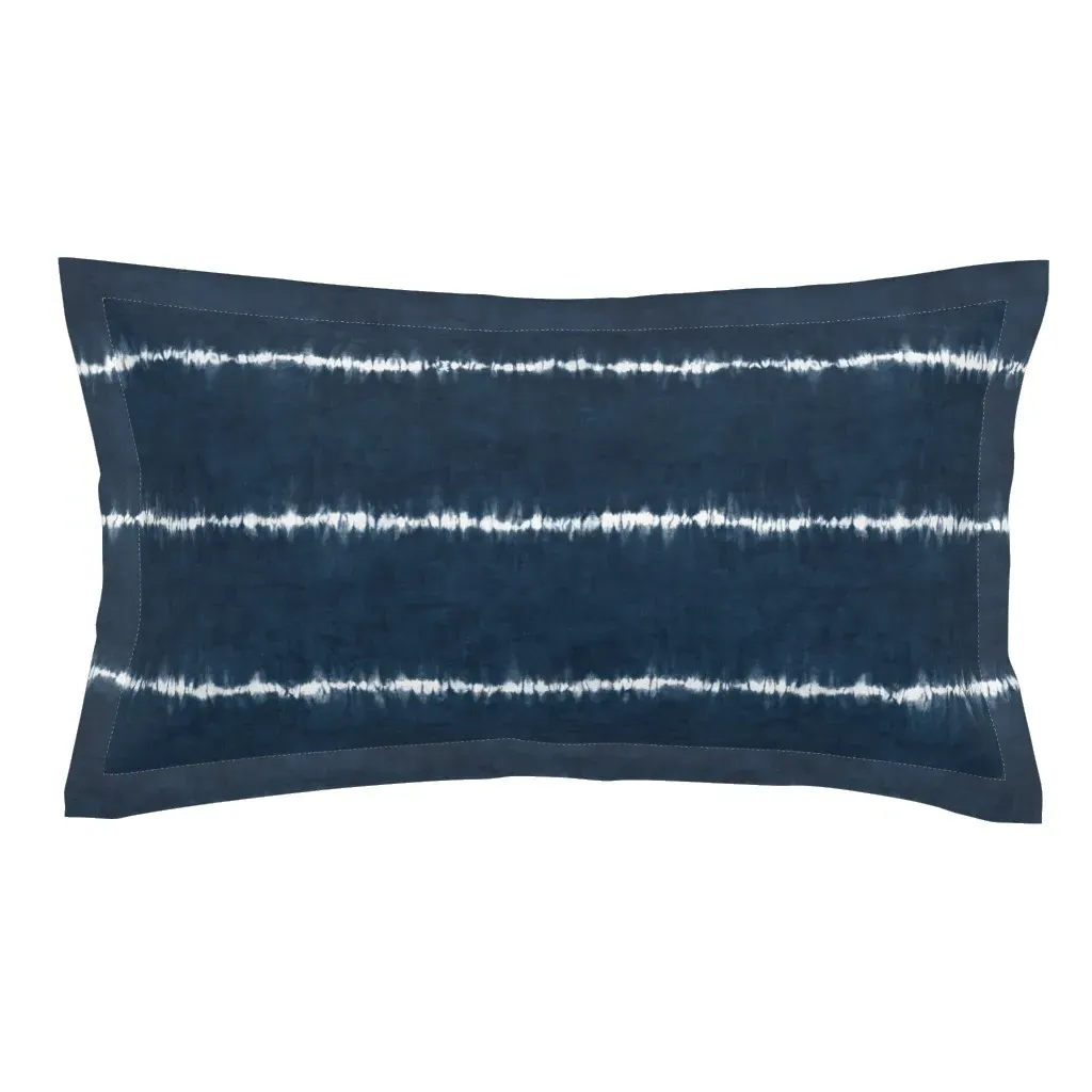 Shibori Stripes Ori Nui King Size Pillow Sham - Indigo product