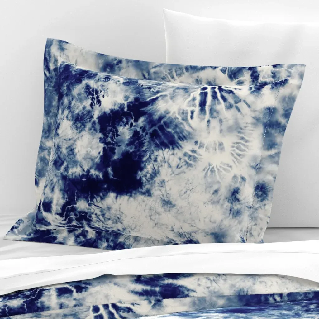 Shibori Tie Dye Standard Flanged Wallpaper - Indigo, Cotton Sateen product