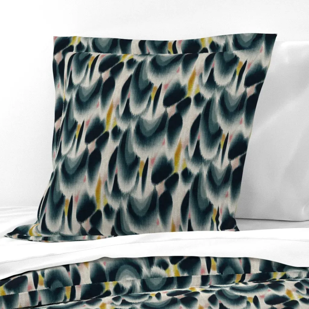 Shibori Wing Spots Euro Pillow Sham - Dark Teal product