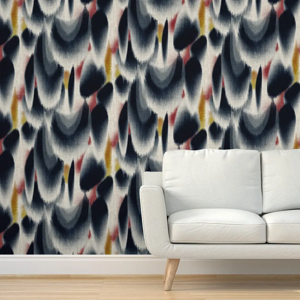 Shibori Wing Spots Peel and Stick Wallpaper - Navy product