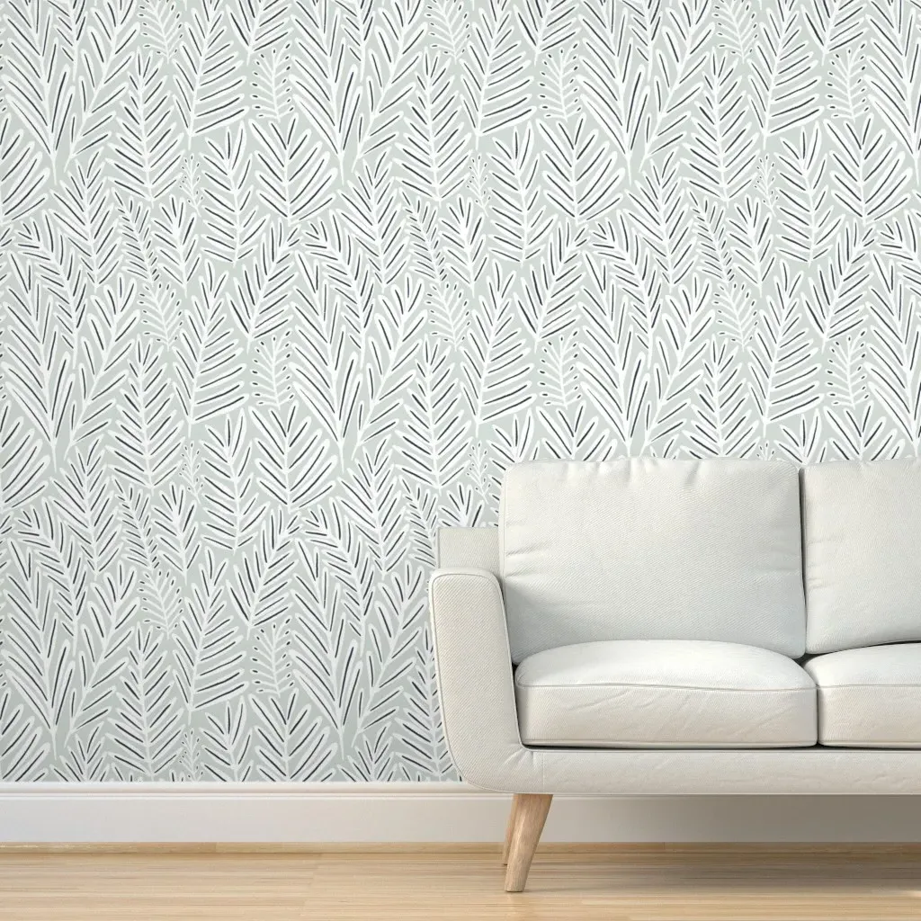Shirley Leaves Peel and Stick Wallpaper - Pale Blue product
