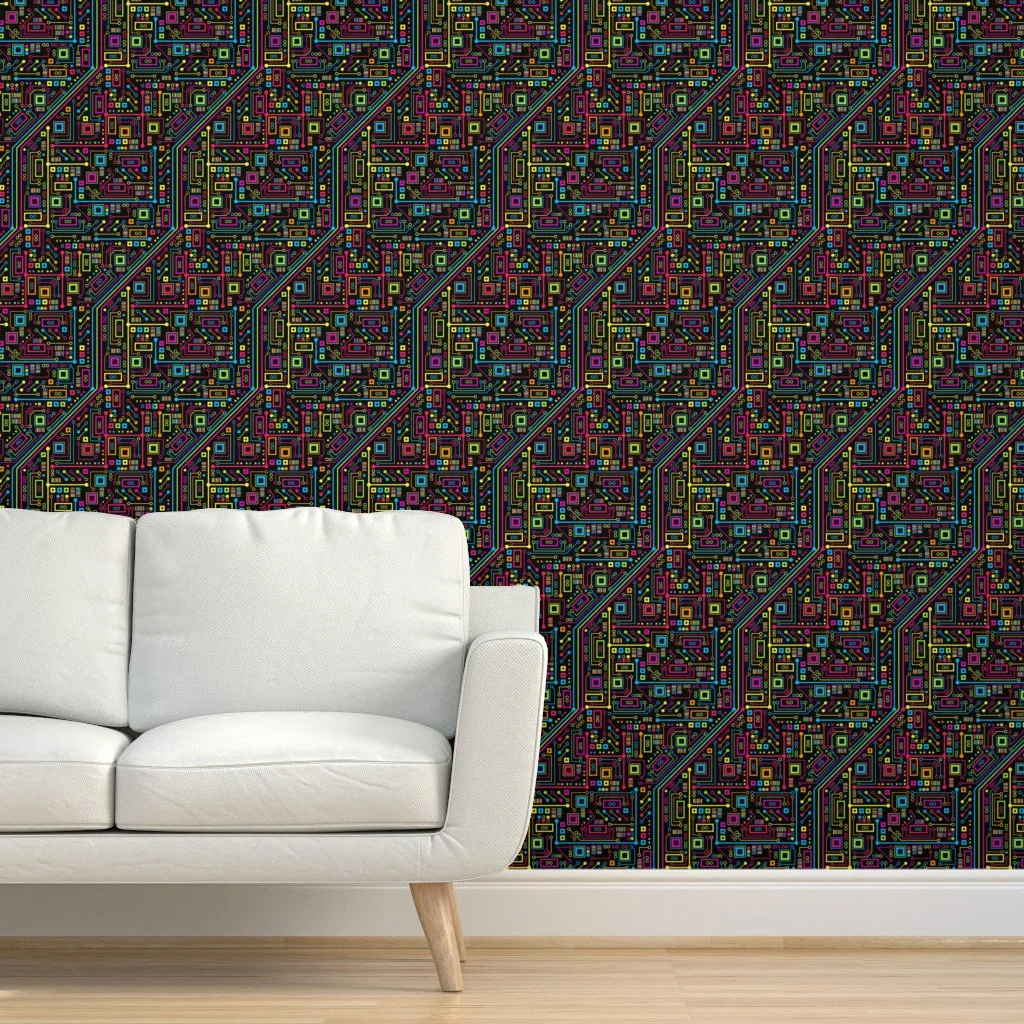 Short Circuits Peel and Stick Wallpaper - Black product