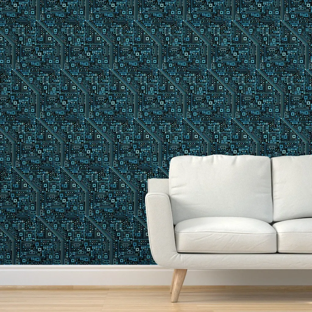 Short Circuits Peel and Stick Wallpaper - Blue product