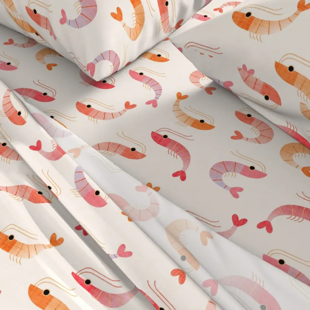 Shrimps On Cream Twin Sheet Set - Pink alternate view