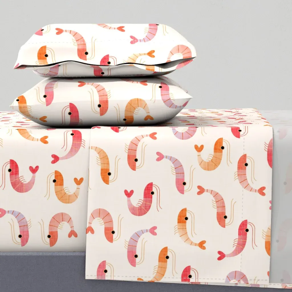 Shrimps On Cream Twin Sheet Set - Pink product