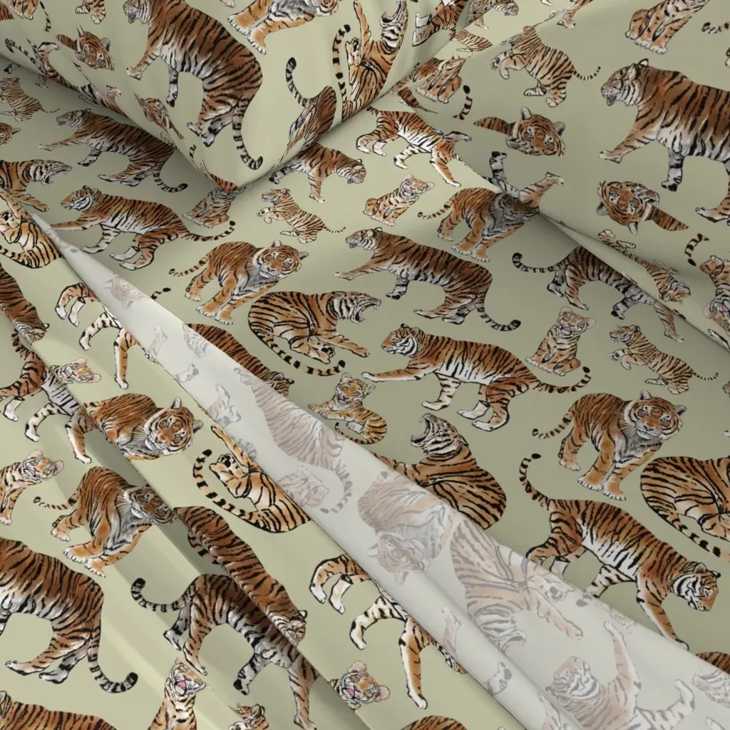 Siberian Tigers Realistic Art Queen Sheet Set - Orange alternate view