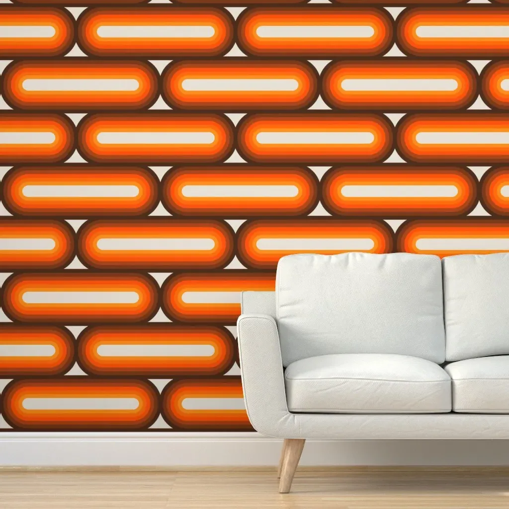 Sidebows Peel and Stick Wallpaper - Orange product