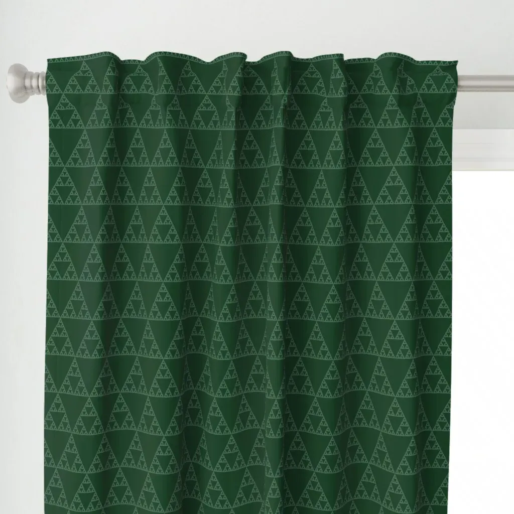 Sierpinski Triangle Curtain Panel - Green alternate view